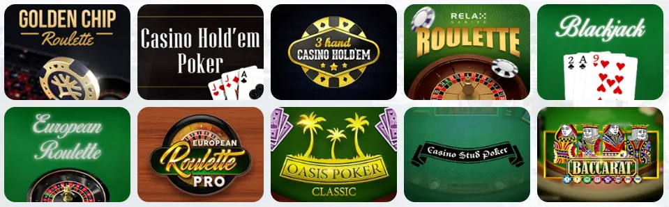 Juegos de mesa en PLAYPIX CASINO